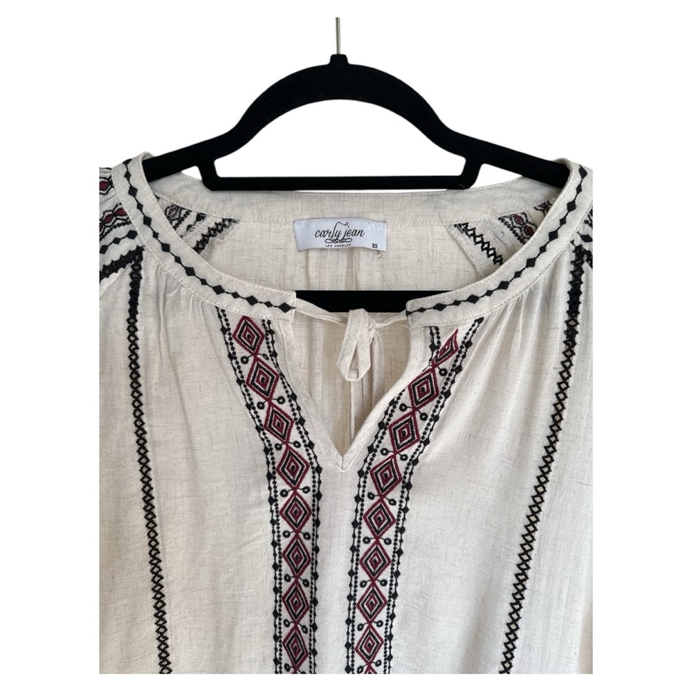 EUC Carly Jean Los Angeles Boho pullover peasant top size XS - Picture 4 of 8